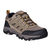Ozark Trail Men's Lightweight Low Hiker Boots, Lace-Up, Gray Cow Suede Leather and Mesh Upper, Rubber Outsole