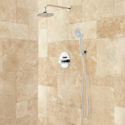 Signature Hardware 416163 Lattimore Shower System with Rainfall Shower Head & Hand Shower - Brushed Nickel