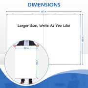 Dollar Boss Large Magnetic Double-Sided Dry Erase Whiteboard, Foldable, Aluminum Frame, Wall Mounted, 40in x 60in