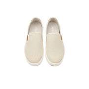 OluKai Laeahi Nui Men's Slip-On Sneakers, Breathable Mesh and Full-Grain Leather, Lightweight Casual Walking Shoes, Tapa Tan, Size 10, 10580-2034