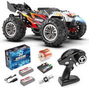 Hosim 1:14 Scale Remote Control Monster Truck, High Speed 48+ KMH, 4X4 Off-Road, Waterproof, LiPo Battery Powered, Red