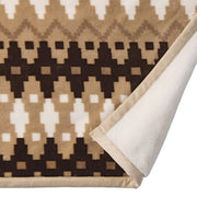 Better Homes & Gardens Reversible Velvet Plush and Faux Fur Throw Blanket, Oversized 50 x 72 in, Beige and Red Plaid