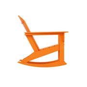 WestinTrends Dylan Adirondack Rocking Chair, All-Weather Poly Lumber, Seashell Design, Orange, 450-lb Capacity, Patio Furniture WWT01769