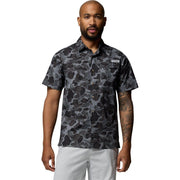 Columbia PFG Wild Cast Camp Men's Button-Down Shirt, Breathable Stretch Cotton Blend, Shark Deltawoods, X-Large, 2120801011