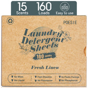 Poesie 160Linen Laundry Detergent Sheets, Fresh Linen Scent, High Efficiency, 160 Count, 1 Pack