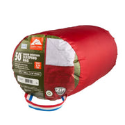 Ozark Trail 50-Degree Warm Weather Rectangular Sleeping Bag, Red, 33