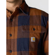 Carhartt Men's Loose Fit Heavyweight Flannel Long-Sleeve Plaid Shirt, Red Duck, Medium, 107013-RDK