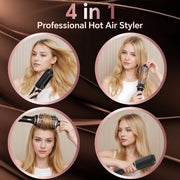 Nicebay Hair Dryer Brush, Oval Hot Air Styling Tool with Negative Ion Technology, Multi-Temperature Settings, Detachable Design, Black
