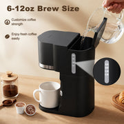 Bluebow Single Serve Coffee Maker, Fast Brew, Compatible with K Cup Pods, Ground Coffee, and Tea, Black, CM6070