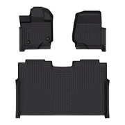 Rolmyth Black Floor Mats Liner, All-Weather TPE Protection for 2015-2025 Ford F150 Supercrew, 18479463992