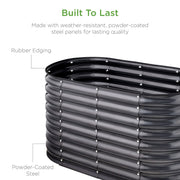 Best Choice Products Outdoor Raised Metal Oval Garden Bed, 16 Cubic Feet, 24-Inch Depth, Charcoal, 4x2x2 ft