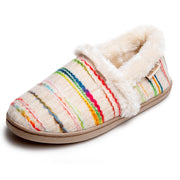 Minnetonka Dina Women's Slippers, Plush Memory Foam Insole, Rubber Sole, Cream Multi, Large