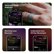 ULTRAHUMAN UHRA-RT-08 Ring AIR Smart Ring - Size 8 - Raw Titanium - Track Sleep, Movement & Recovery Score