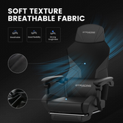 GTRACING LUFT-400-BLK-V Mesh & Faux Leather Office Gaming Chair with Footrest, Black
