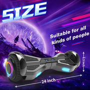 HOVERSTAR Starship Hoverboard with Bluetooth Speaker, Chrome Color Self Balancing Scooters with Science Fiction Design and 6.5 inch LED Wheels (Chrome Black)