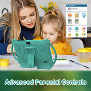 NOVOJOY NVQ8K-green  Kids Tablet, 7 Inch Android, 1.5GHz ARM Processor, 4GB RAM, 32GB Storage, Dual Cameras, WiFi Bluetooth, Protective Silicone Case, Green