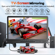 Desobry 18.5 Inch Portable LCD TV, Full HD 1080p, 6500mAh Rechargeable Battery, HDMI AV USB Inputs, Built-In Antenna, Dual Speakers