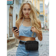 Bagsmart Womens Fanny Pack Lightweight Crossbody Belt Bag Adjustable Strap Fashion Waist Pack for Travel Workout Beige BM0110032AN498