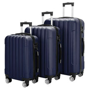 Zimtown 3-Piece Nested Spinner Suitcase Luggage Set Navy Blue