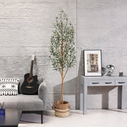 DR.Planzen 7' Artificial Olive Tree Indoor, Tall Faux Olive Tree, Artificial Plants