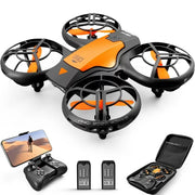 4DRC 4D-V8c V8c Drone with 720P HD Camera for Adults and Children FPV Real-time Video, 2 Modular Batteries and Storage Bag, Orange