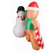 Magotan 8.5ft Outdoor Christmas Inflatable Snowman and Gingerbread Decoration with Built-In LED Lights