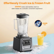 Lampick Countertop Blender, 2200W Motor, 35000 RPM, 68 oz Stainless Steel Pitcher, 27 oz To-Go Cup, 12 Speeds with Pulse, Black, B2