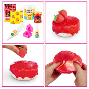 SLIME MART 15901A Small Bag Strawberry Cheesecake Pretend Play Food Themed DIY Slime Craft Toys