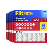 Filtrete Micro Allergen Defense HVAC Furnace Air Filter, MERV 11, 1000 MPR, Pleated Paper, 14x14x1 Inches, 6-Pack