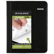 AT-A-GLANCE Executive 2026 Monthly Padfolio, Black Faux Leather, Large 9 x 11, Refillable, 702900526