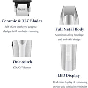 KEMEI Hair & Beard Trimmer for Men, 9000 RPM Motor, Zero-Gapped Ceramic and DLC Blades, Full Metal Body, LCD Display, USB Type-C Charging, 120-Minute Runtime, 3023-702