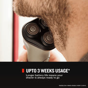 Remington RC3370US R3 Duracut Rotary Shaver, Cordless, Wet and Dry Use, USB-C Rechargeable, Twin Track Cutting System, Pop-Up Trimmer