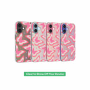Onn Retro Butterfly Phone Case with Shockridge Interior, Shock-Absorbent Hard Shell, Metallic Button Covers, Clip-On Attachment, Multicolor for iPhone 16