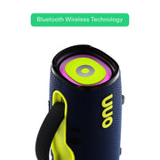 onn Large Rugged Bluetooth Speaker with LED Lighting, IPX7 Waterproof, Floatable, 12 Hours Playtime, Blue