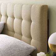 Modway Lily Upholstered Fabric Headboard, Tufted Beige Polyester, Adjustable Height, Queen AMZ-5041-BEI