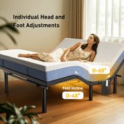 CHITOOMA Electric Adjustable Queen Bed Frame with Massage, Wireless Remote, Zero Gravity, 4 USB Ports