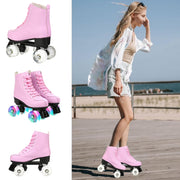 EONROACOO Purple Roller Skates for Women and Girls, Durable PU Leather, Size: Women 8.5/Men 7