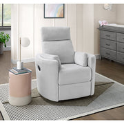 Soho Baby Nottingham Upholstered Glider Recliner Chair, Plush Gray, 360 Swivel, Manual Reclining, Metal Frame, 81624553
