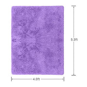 Softlife Light Purple Area Rug, Fluffy Shag Plush Non-Slip Carpet for Bedroom, Living Room, Kids, Dorm, 4x5.3 Feet