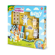 Crayola Scribble Scrubbies Deluxe Bluey Playset, 3 Count, Washable Markers and Stickers, Toddler Arts and Crafts Kit, Ages 3 and Up, 740245