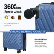 Travelhouse 4 Piece Hardshell Luggage Set Hardside Lightweight Suitcase w/TSA Lock Spinner Wheels, Blue