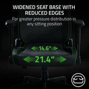 Razer Iskur V2 X Computer Gaming Chair with Built-In Lumbar Support, Widened Seat Base, High-Density Foam Cushions, Adjustable 152 Recline, 2D Armrests, Plush Fabric Finish, L33T Edition, RZRSC2025