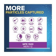 Filtrete 3M HVAC Furnace Air Filter, 14x14x1, MPR 1500, MERV 12, Advanced Allergen Reduction, 6-Pack