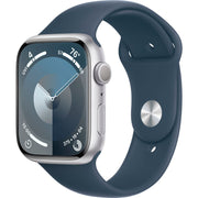 Apple Watch Gen 9 Series 9 45mm Silver Aluminum - Storm Blue Sport Band MR9E3LL/A