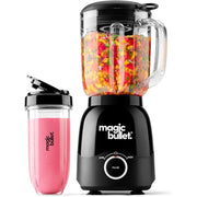Magic Bullet Combo Blender, 600W Motor Base, 48 oz Pitcher, Personal Blending Cup with To-Go Lid, Simple Dial Controls, All Black, MBF50200AK