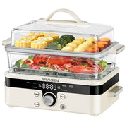 Airmsen TL1230 8-in-1 Glass Food Steamer, 1200W Electric, 8.5QT Capacity, Removable Water Tank, 12H Delay Start