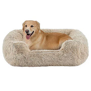 Best Friends by Sheri Shag Lounge Bed Calming Faux Fur Dog Bed, Taupe, Large 36