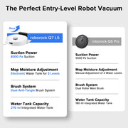 Roborock Q7 L5 Robot Vacuum and Mop Combo, 8,000Pa Suction, Dual Anti-Tangle System, LiDAR Navigation, White