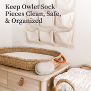Owlet Dream Sock Travel Case, Protective Hard-Shell Storage with Custom Foam Mold, Grey, Compact with Shoulder Strap