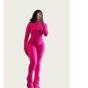 ScarletteEmmy Womens Zip Up Athleisure Set Slim Fit Stretch Tracksuit